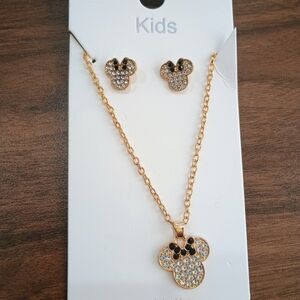 Disney Gold and Black Minnie Mouse Jewelry Set
